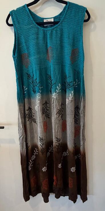 Rhea Dresses & Skirts - Bohemian Dyed Midi Tank Dress by Rhea Handmade 100% Viscose Sustainable